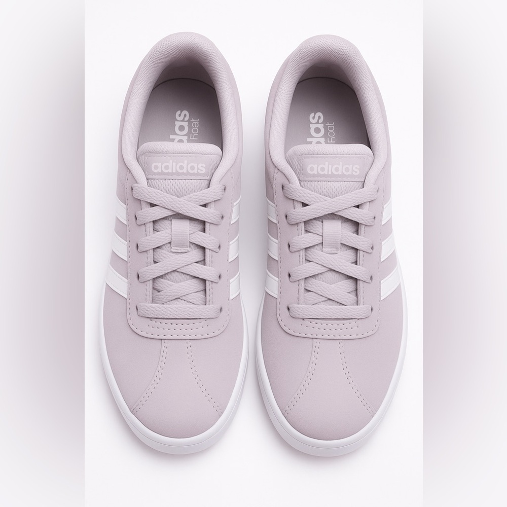Adidas Courtset Women’s Sneakers – Vapour Grey / White / Purple Tint (Size 7.5) - Picture 4 of 5